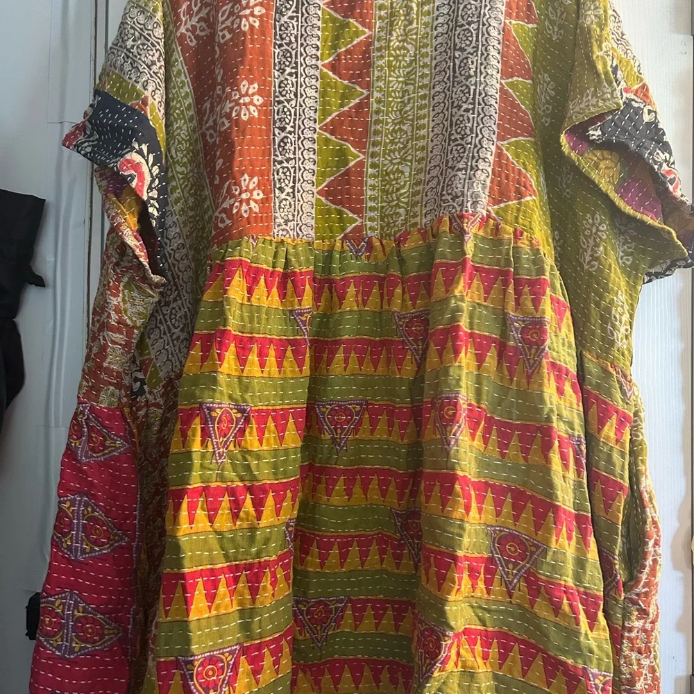 Colorful Patterned Mini Dress - Picture 3 of 5